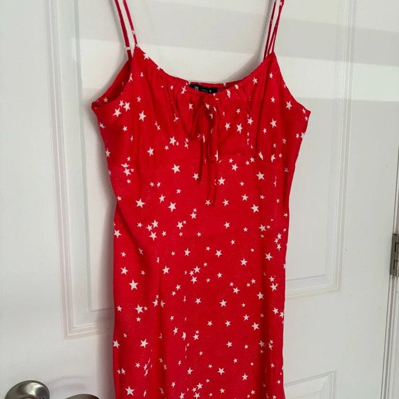 Zara SATIN EFFECT STAR DRESS  size XL - Picture 6 of 11